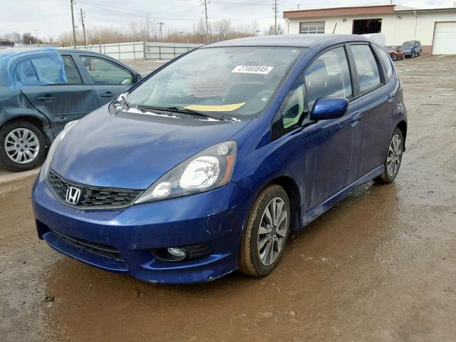 JHMGE8H5XDC035713 - 2013 HONDA FIT SPORT BLUE photo 2