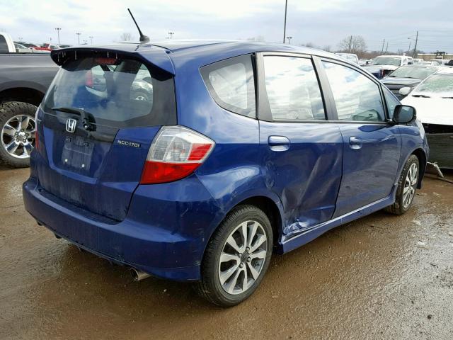 JHMGE8H5XDC035713 - 2013 HONDA FIT SPORT BLUE photo 4