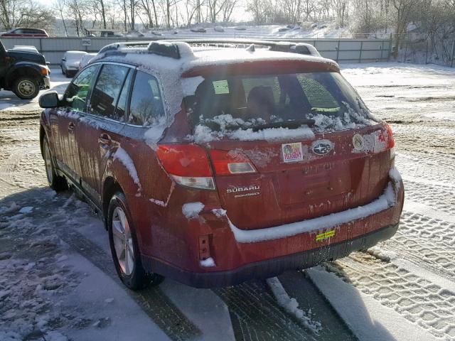 4S4BRDPC9D2200029 - 2013 SUBARU OUTBACK 3. RED photo 3