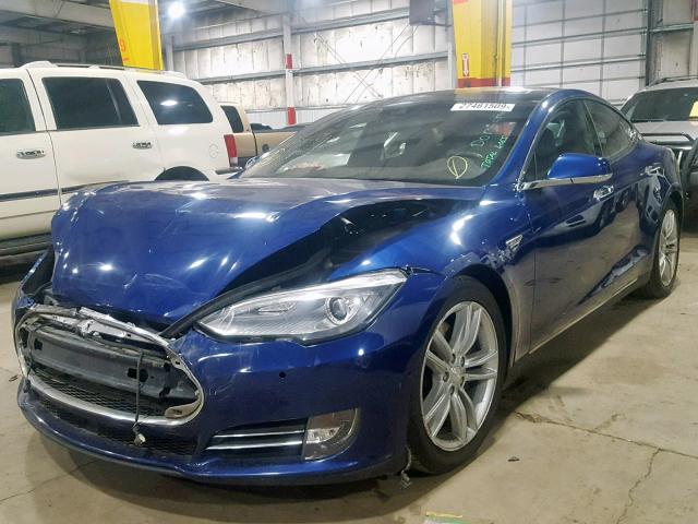 5YJSA1E27FF109619 - 2015 TESLA MODEL S Կապույտ լուսանկար 2