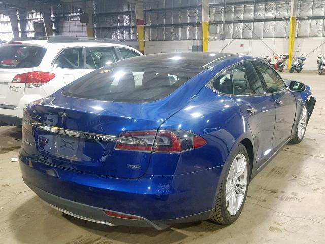 5YJSA1E27FF109619 - 2015 TESLA MODEL S Կապույտ լուսանկար 4