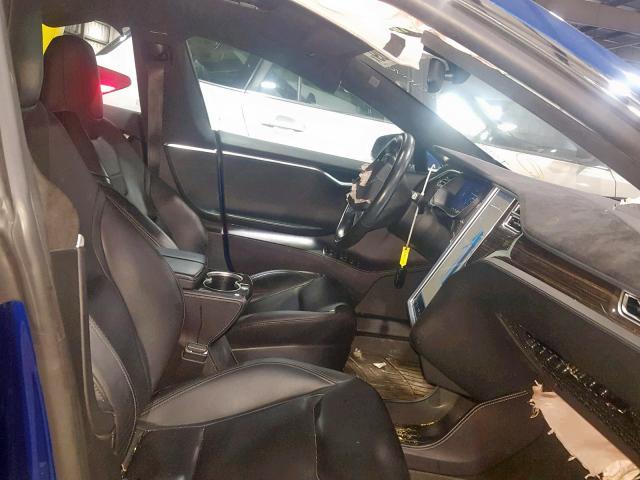 5YJSA1E27FF109619 - 2015 TESLA MODEL S Կապույտ լուսանկար 5