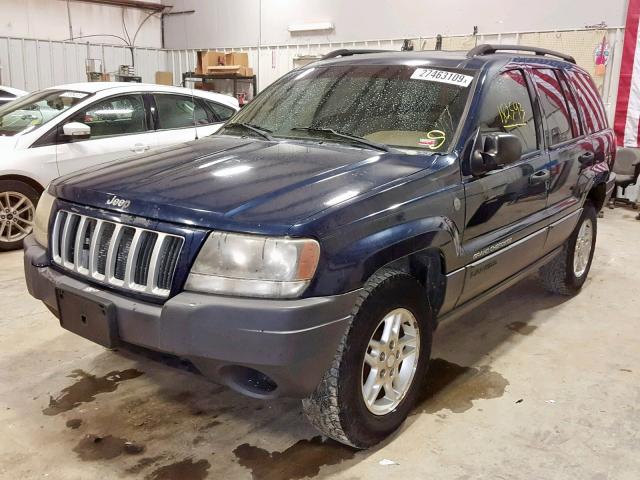 1J4GW48S64C306158 - 2004 JEEP GRAND CHER BLUE photo 2