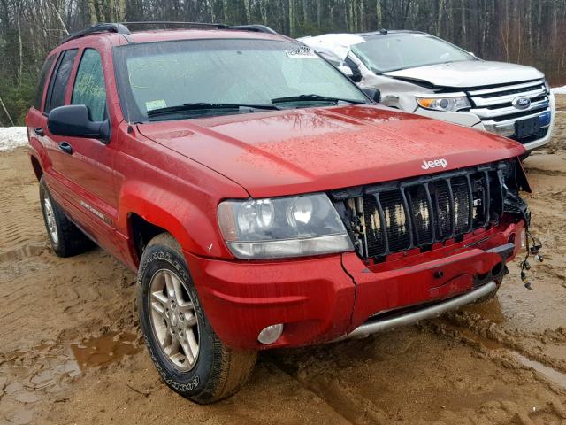 1J4GW48S44C155904 - 2004 JEEP GRAND CHER RED photo 1