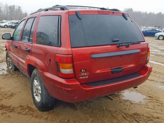 1J4GW48S44C155904 - 2004 JEEP GRAND CHER RED photo 3