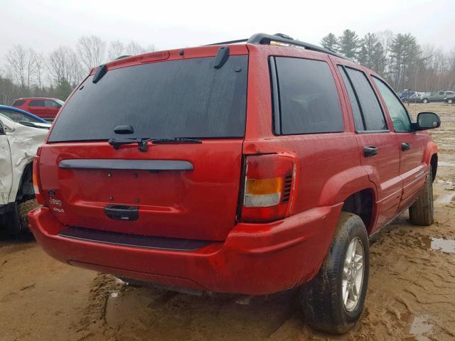 1J4GW48S44C155904 - 2004 JEEP GRAND CHER RED photo 4