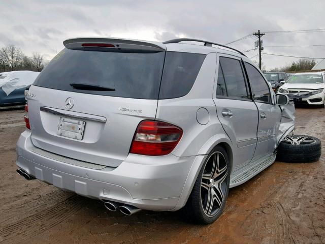 4JGBB77E47A198174 - 2007 MERCEDES-BENZ ML 63 AMG SILVER photo 4