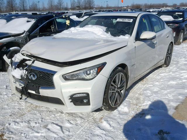 JN1AV7AR1EM700558 - 2014 INFINITI Q50 HYBRID WHITE photo 2