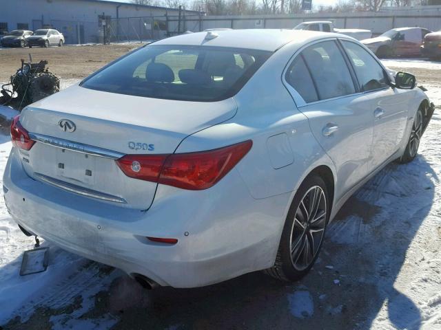 JN1AV7AR1EM700558 - 2014 INFINITI Q50 HYBRID WHITE photo 4