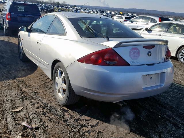 1ZWFT61L9X5680533 - 1999 MERCURY COUGAR V6 SILVER photo 3