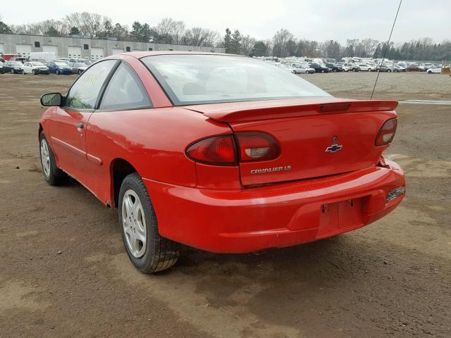 1G1JS124627125639 - 2002 CHEVROLET CAVALIER L RED photo 3