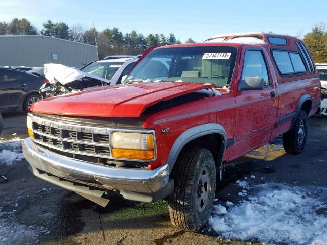 1B7GG26X3RW100825 - 1994 DODGE DAKOTA RED photo 2