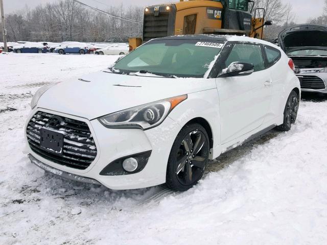 KMHTC6AEXDU109559 - 2013 HYUNDAI VELOSTER T WHITE photo 2