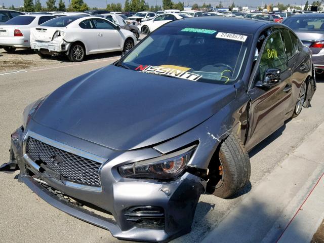 JN1BV7AP9EM682457 - 2014 INFINITI Q50 BASE GRAY photo 2