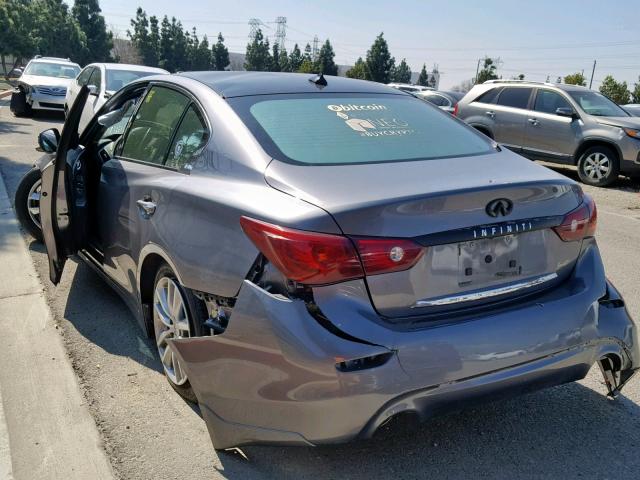 JN1BV7AP9EM682457 - 2014 INFINITI Q50 BASE GRAY photo 3