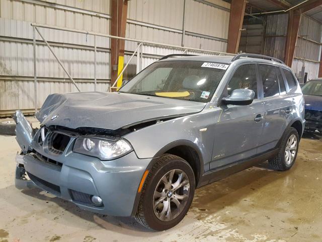 WBXPC9C42AWJ34017 - 2010 BMW X3 XDRIVE3 BLUE photo 2