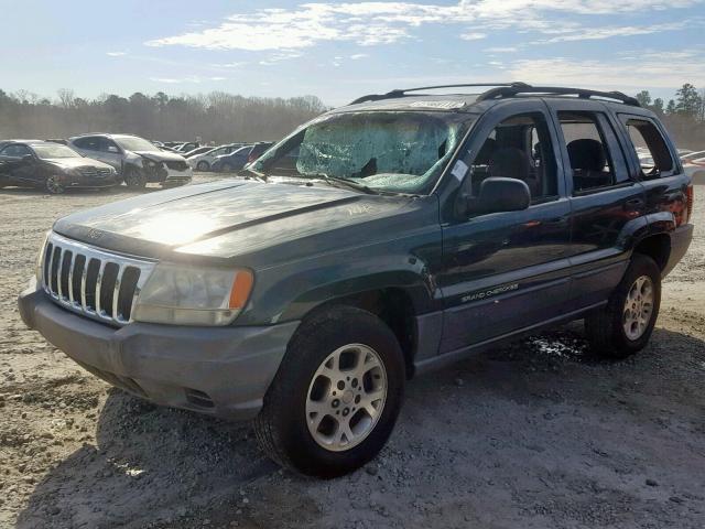 1J4GX48S11C605758 - 2001 JEEP GRAND CHER GREEN photo 2