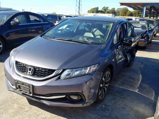 2HGFB2F90FH528374 - 2015 HONDA CIVIC EXL GRAY photo 2