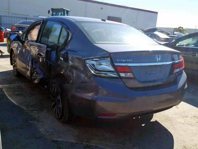 2HGFB2F90FH528374 - 2015 HONDA CIVIC EXL GRAY photo 3