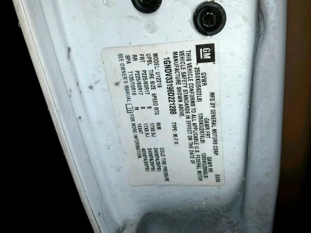 1GNDV33196D221288 - 2006 CHEVROLET UPLANDER L 白色 照片 10