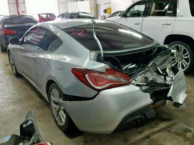 KMHHT6KD7DU081201 - 2013 HYUNDAI GENESIS CO SILVER photo 3