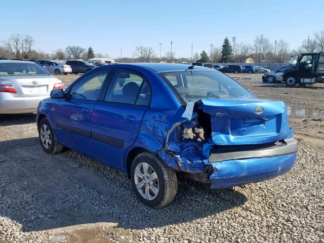 KNADE123X86367493 - 2008 KIA RIO BASE BLUE photo 3