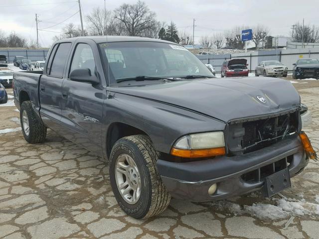 1B7HL2AX21S344226 - 2001 DODGE DAKOTA QUA GRAY photo 1