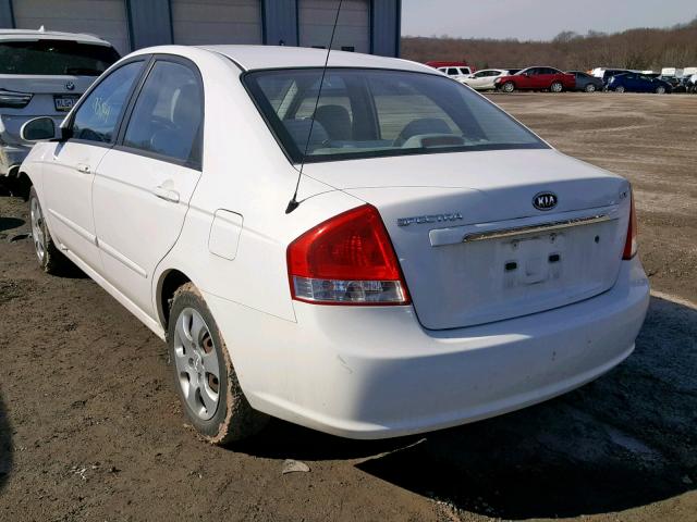 KNAFE222995665949 - 2009 KIA SPECTRA EX WHITE photo 3