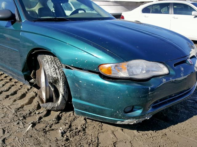 2G1WX15K819304568 - 2001 CHEVROLET MONTE CARL GREEN photo 9