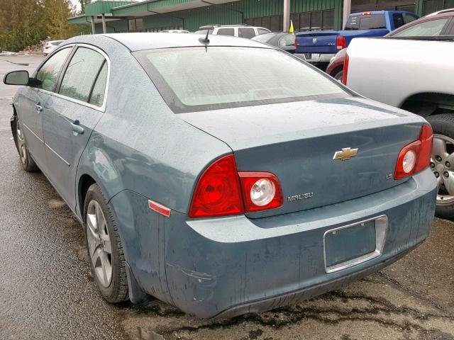 1G1ZG57B594256009 - 2009 CHEVROLET MALIBU LS TEAL photo 3