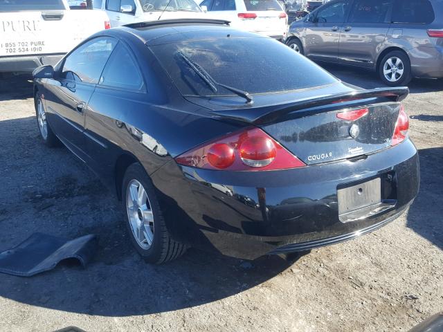 1ZWHT61L825611088 - 2002 MERCURY COUGAR V6 BLACK photo 3