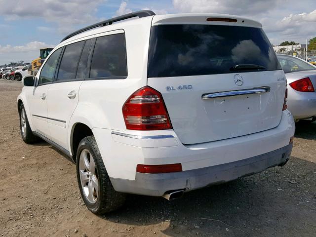 4JGBF71E27A201098 - 2007 MERCEDES-BENZ GL 450 4MA WHITE photo 3