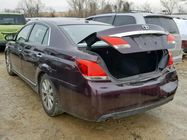 4T1BK3DB7BU382017 - 2011 TOYOTA AVALON BAS MAROON photo 3