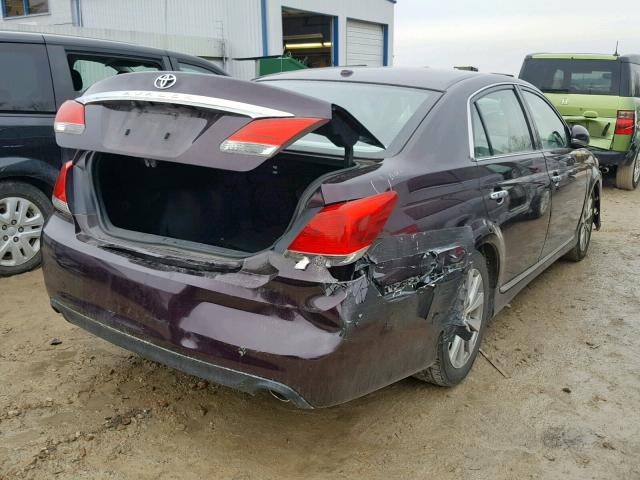 4T1BK3DB7BU382017 - 2011 TOYOTA AVALON BAS MAROON photo 4