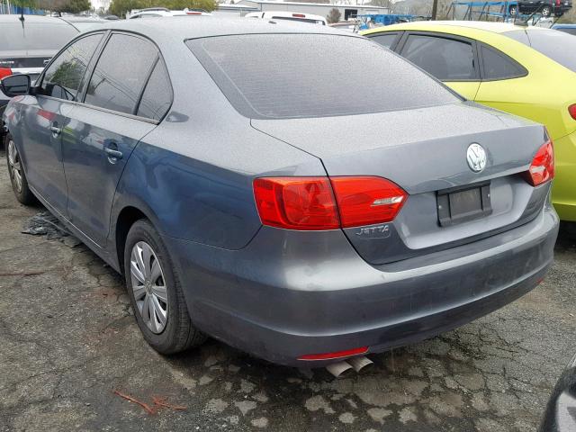 3VW2K7AJ8CM096493 - 2012 VOLKSWAGEN JETTA BASE 灰色 照片 3