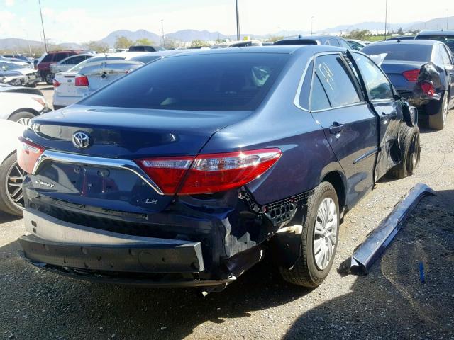 4T4BF1FK3GR571282 - 2016 TOYOTA CAMRY LE BLUE photo 4