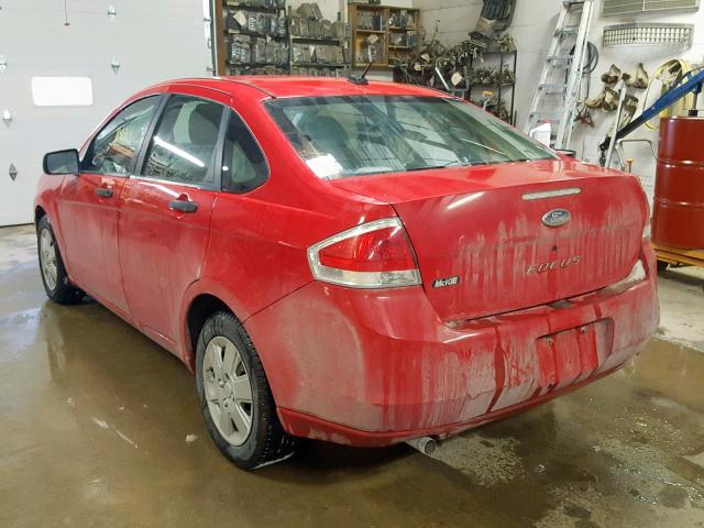 1FAHP34N78W234513 - 2008 FORD FOCUS S/SE RED photo 3