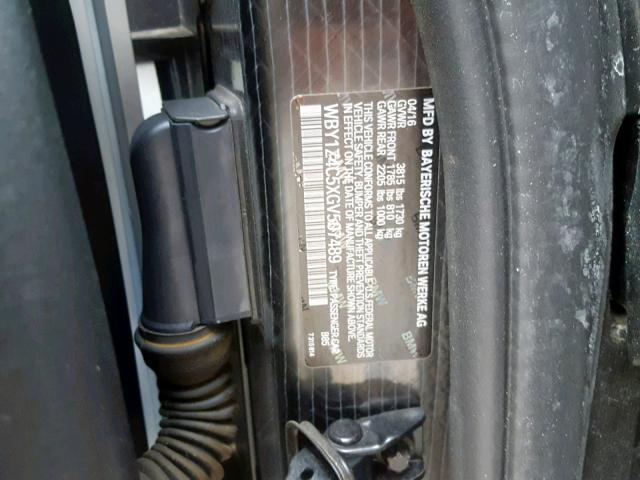 WBY1Z4C5XGV507489 - 2016 BMW I3 REX WHITE photo 10