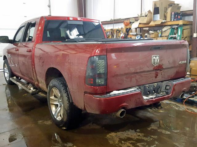 1C6RR7UT7ES295157 - 2014 RAM 1500 SPORT RED photo 3