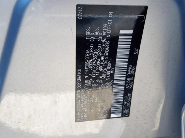 JTLZE4FE5DJ043952 - 2013 TOYOTA SCION XB 银色 照片 10