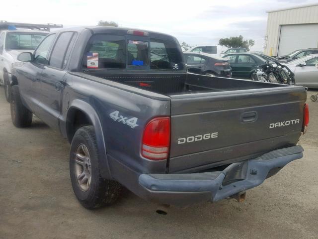 1D7HG38N23S269907 - 2003 DODGE DAKOTA QUA GRAY photo 3