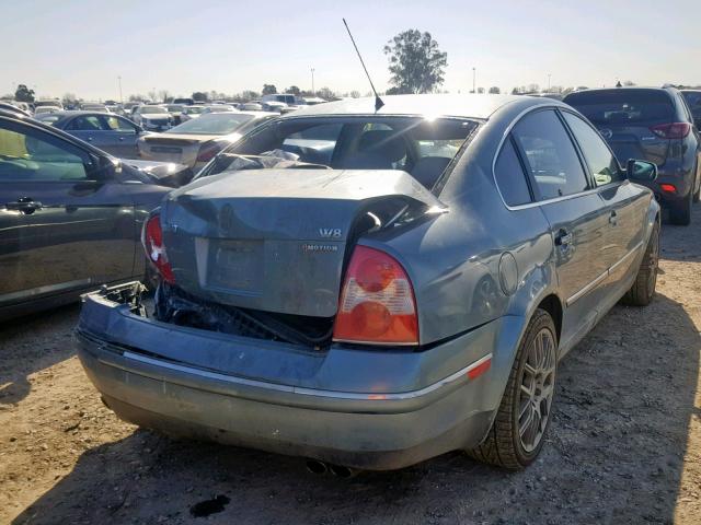 WVWUK63B13P284133 - 2003 VOLKSWAGEN PASSAT W8 TURQUOISE photo 4