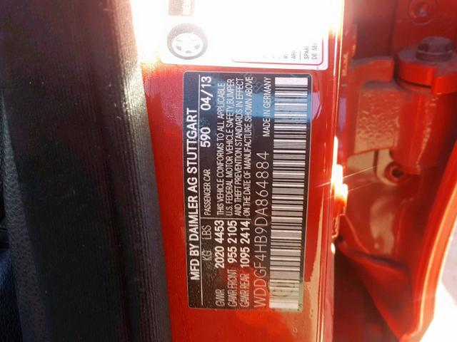 WDDGF4HB9DA864884 - 2013 MERCEDES-BENZ C 250 RED photo 10