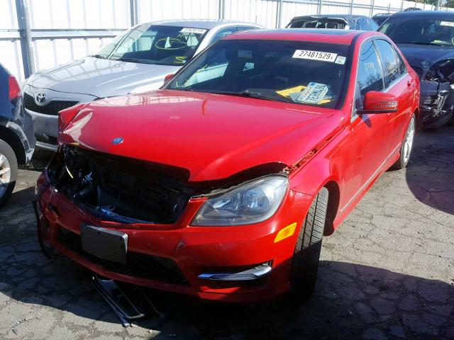 WDDGF4HB9DA864884 - 2013 MERCEDES-BENZ C 250 RED photo 2