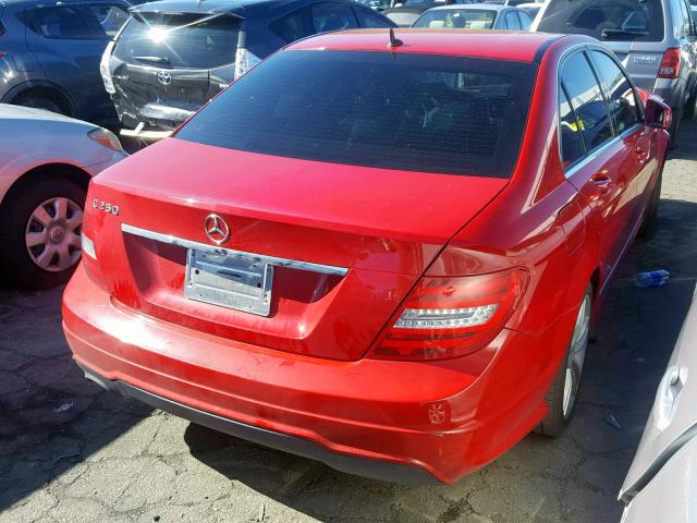 WDDGF4HB9DA864884 - 2013 MERCEDES-BENZ C 250 RED photo 4