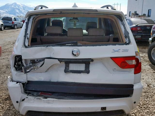 WBXPA93416WG77794 - 2006 BMW X3 3.0I WHITE photo 9