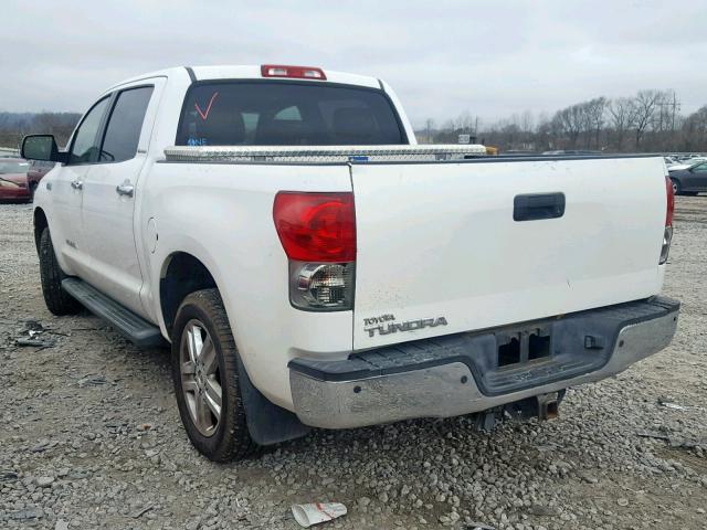 5TBEV58167S466307 - 2007 TOYOTA TUNDRA CRE WHITE photo 3