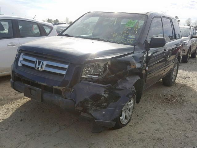 5FNYF28177B007887 - 2007 HONDA PILOT LX BLACK photo 2