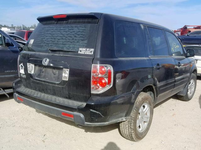 5FNYF28177B007887 - 2007 HONDA PILOT LX BLACK photo 4