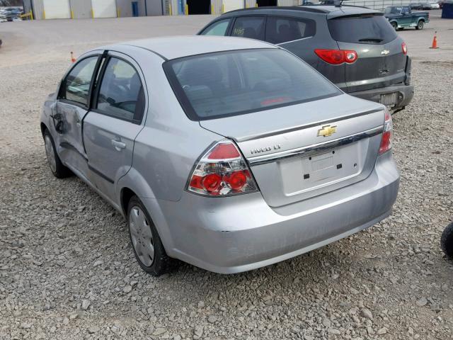 KL1TG5DE2BB238748 - 2011 CHEVROLET AVEO LT SILVER photo 3